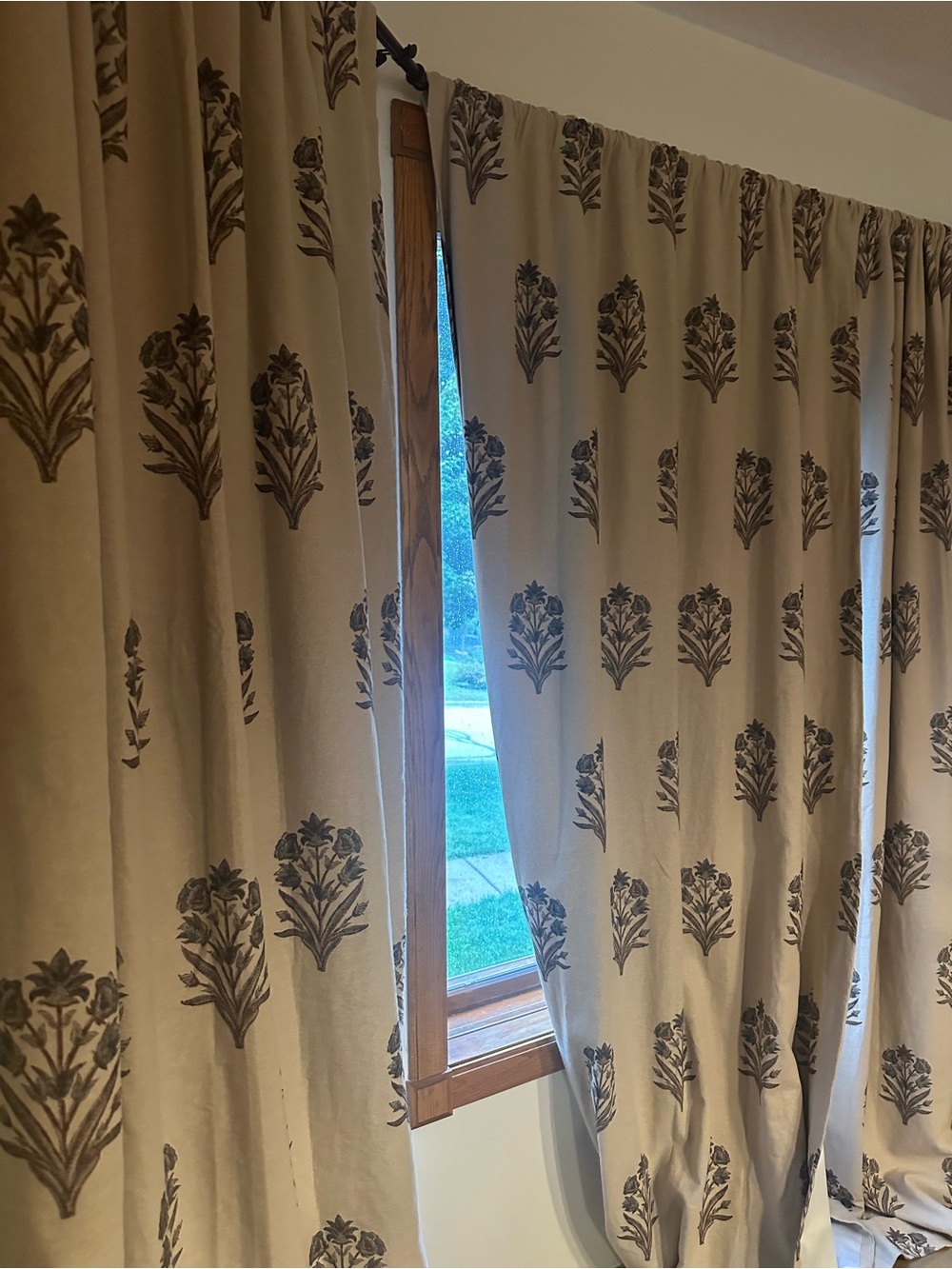 Pottery Barn Elinor Floral Mughal Curtains Set of 3 Three Black Out